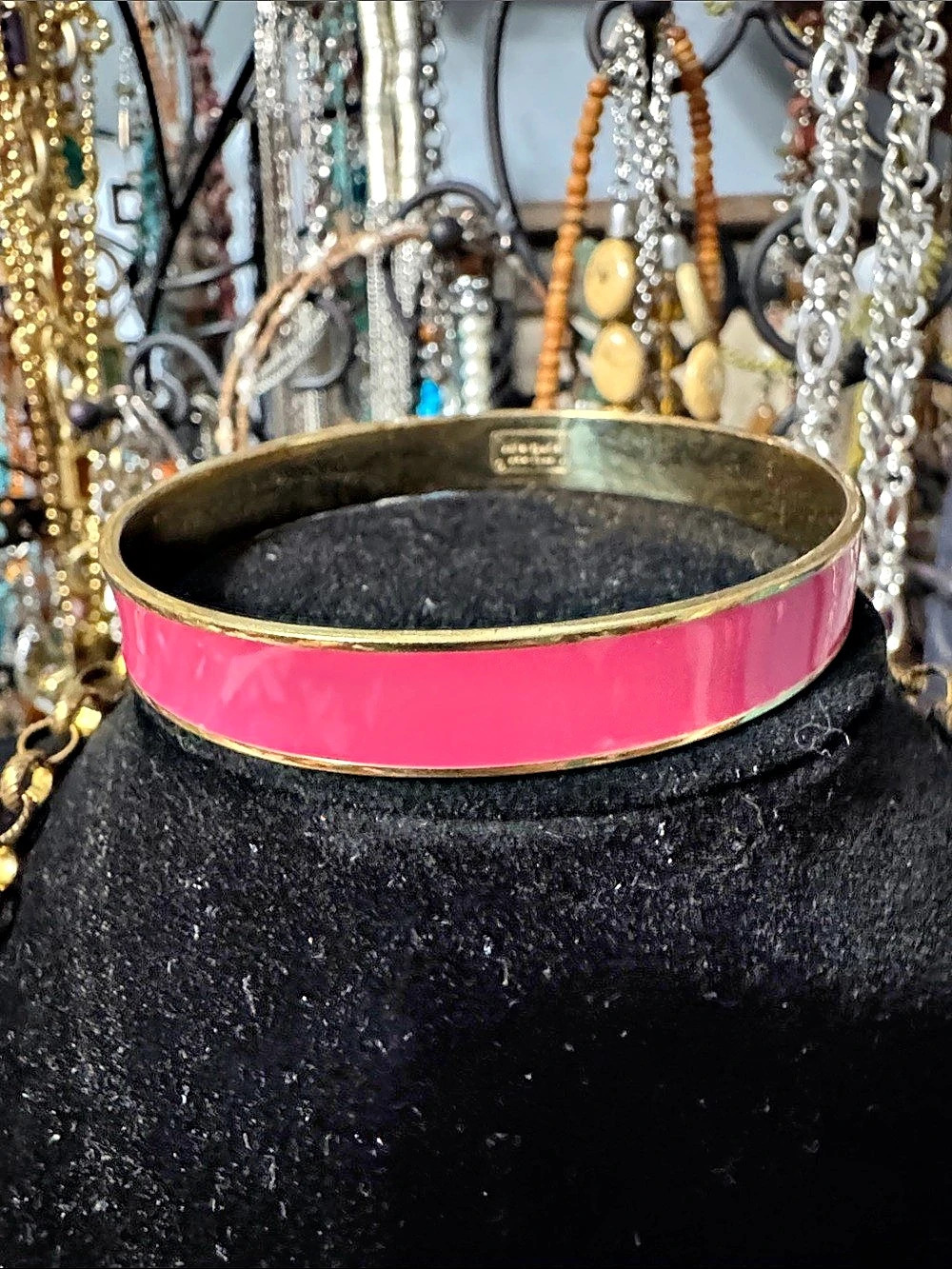 Kate Spade Tickled Pink Bangle Bracelet Pink & Gold 7 in